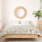 William Morris Newill Owl Art Blue Indigo Saffron Vintage Pattern Duvet Cover Gallery Image 3