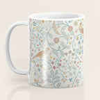 William Morris Newill Owl Art Blue Indigo Saffron Vintage Pattern Coffee Mug Gallery Image 3