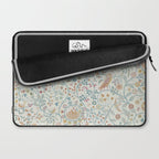 William Morris Newill Owl Art Blue Indigo Saffron Vintage Pattern Laptop Sleeve Gallery Image 2