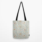 William Morris Newill Owl Art Blue Indigo Saffron Vintage Pattern Tote Bag Gallery Image 2