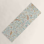 William Morris Newill Owl Art Blue Indigo Saffron Vintage Pattern Yoga Mat Gallery Image 1
