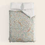 William Morris Newill Owl Art Blue Indigo Saffron Vintage Pattern Duvet Cover Gallery Image 6