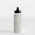 William Morris Newill Owl Art Blue Indigo Saffron Vintage Pattern Water Bottle Gallery Image 3