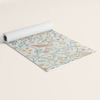 William Morris Newill Owl Art Blue Indigo Saffron Vintage Pattern Yoga Mat Gallery Image 2
