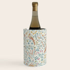 William Morris Newill Owl Art Blue Indigo Saffron Vintage Pattern Wine Chiller Gallery Image 1