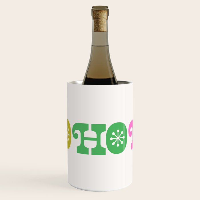 Ho Ho Ho - Pink and Green Wine Chiller Gallery Image 1