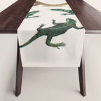 Albertus Seba Snakes And Lizards Teal Table Runner Gallery Image 1