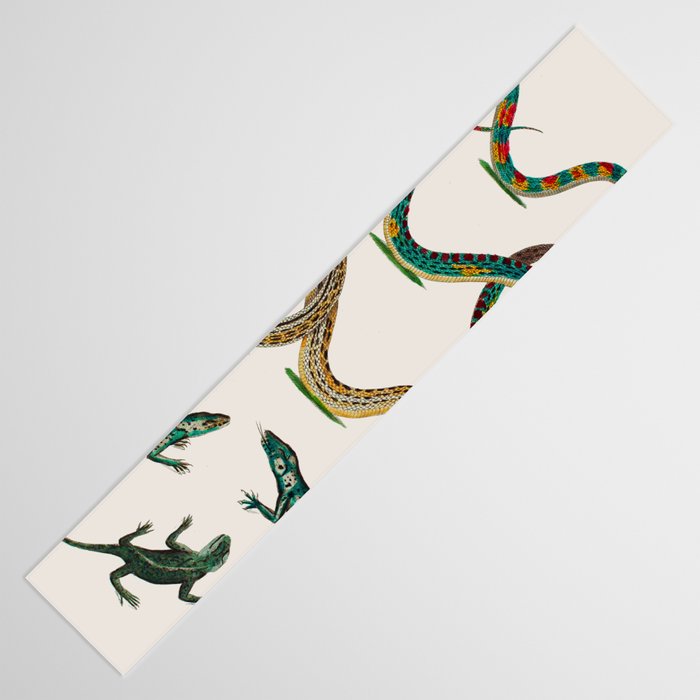 Albertus Seba Snakes And Lizards Teal Table Runner Gallery Image 3