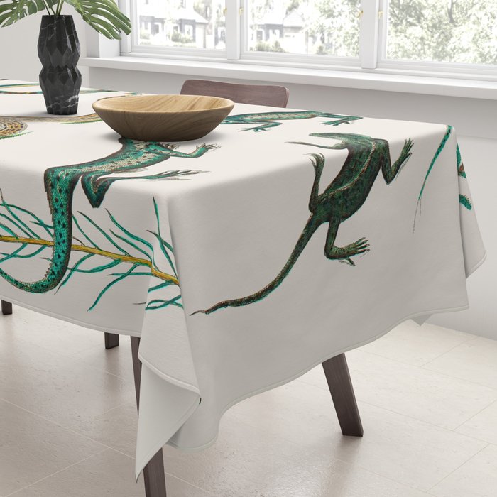 Albertus Seba Snakes And Lizards Teal Tablecloth Gallery Image 3