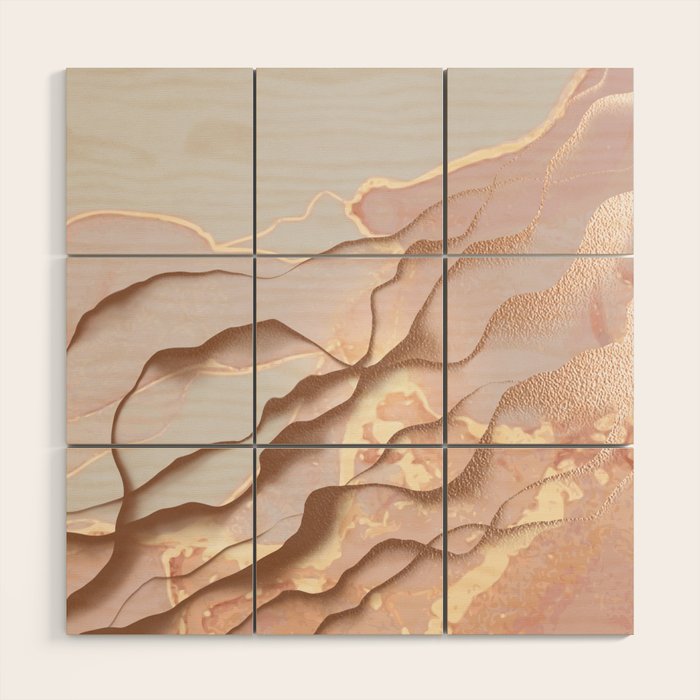 Rose Gold Sands Wood Wall Art Gallery Image 1