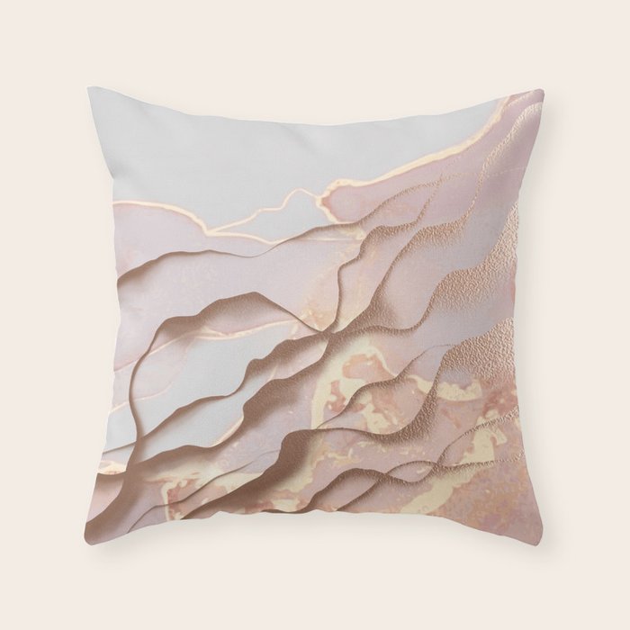 Rose Gold Sands Throw Pillow Gallery Image 1