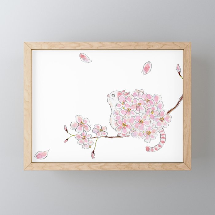 SAKURA CAT -Cherry blossom- Mini Art Print Gallery Image 1