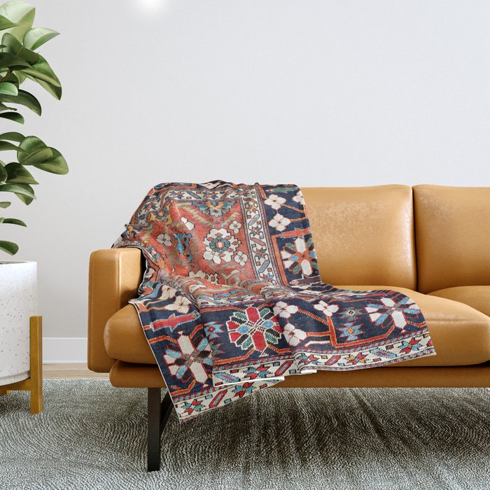 Shirvan East Caucasus Rug Print Throw Blanket Gallery Image 1