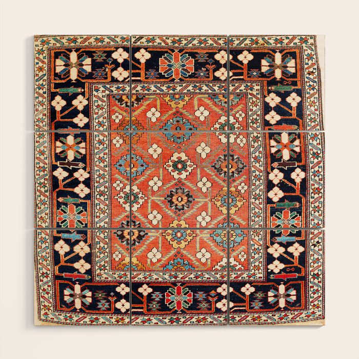 Shirvan East Caucasus Rug Print Wood Wall Art Gallery Image 1