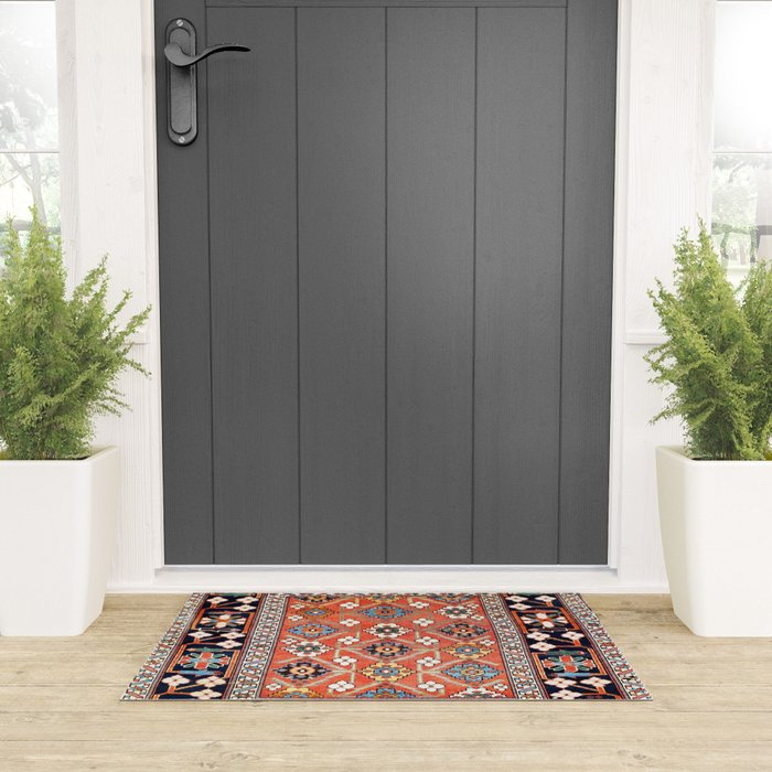 Shirvan East Caucasus Rug Print Welcome Mat Gallery Image 3