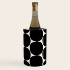 Mid-Century Mod Minimalist Dot Pattern in Black and Almond Cream Wine Chiller Gallery Image 3