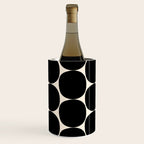 Mid-Century Mod Minimalist Dot Pattern in Black and Almond Cream Wine Chiller Gallery Image 2