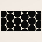 Mid-Century Mod Minimalist Dot Pattern in Black and Almond Cream Desk Mat Gallery Image 3