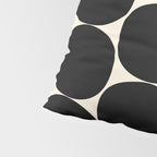Mid-Century Mod Minimalist Dot Pattern in Black and Almond Cream Pillow Sham Gallery Image 4