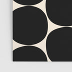 Mid-Century Mod Minimalist Dot Pattern in Black and Almond Cream Poster Gallery Image 3
