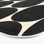 Mid-Century Mod Minimalist Dot Pattern in Black and Almond Cream Bath Mat Gallery Image 3