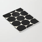 Mid-Century Mod Minimalist Dot Pattern in Black and Almond Cream Notebook Gallery Image 2