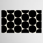 Mid-Century Mod Minimalist Dot Pattern in Black and Almond Cream Tablecloth Gallery Image 2