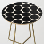 Mid-Century Mod Minimalist Dot Pattern in Black and Almond Cream Side Table Gallery Image 2