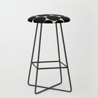 Mid-Century Mod Minimalist Dot Pattern in Black and Almond Cream Stool Gallery Image 1