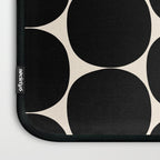 Mid-Century Mod Minimalist Dot Pattern in Black and Almond Cream Laptop Sleeve Gallery Image 3