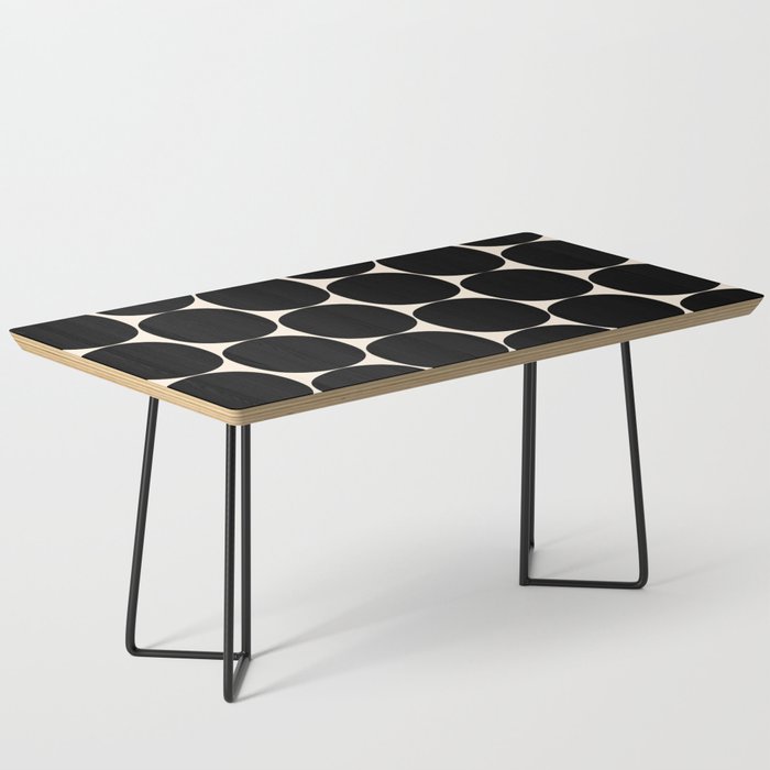 Mid-Century Mod Minimalist Dot Pattern in Black and Almond Cream Coffee Table Gallery Image 1