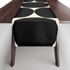 Mid-Century Mod Minimalist Dot Pattern in Black and Almond Cream Table Runner Gallery Image 1