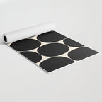 Mid-Century Mod Minimalist Dot Pattern in Black and Almond Cream Yoga Mat Gallery Image 2