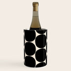Mid-Century Mod Minimalist Dot Pattern in Black and Almond Cream Wine Chiller Gallery Image 1