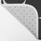 Mid-Century Mod Minimalist Dot Pattern in Black and Almond Cream Bath Mat Gallery Image 2