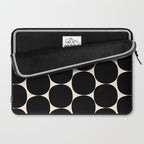 Mid-Century Mod Minimalist Dot Pattern in Black and Almond Cream Laptop Sleeve Gallery Image 2