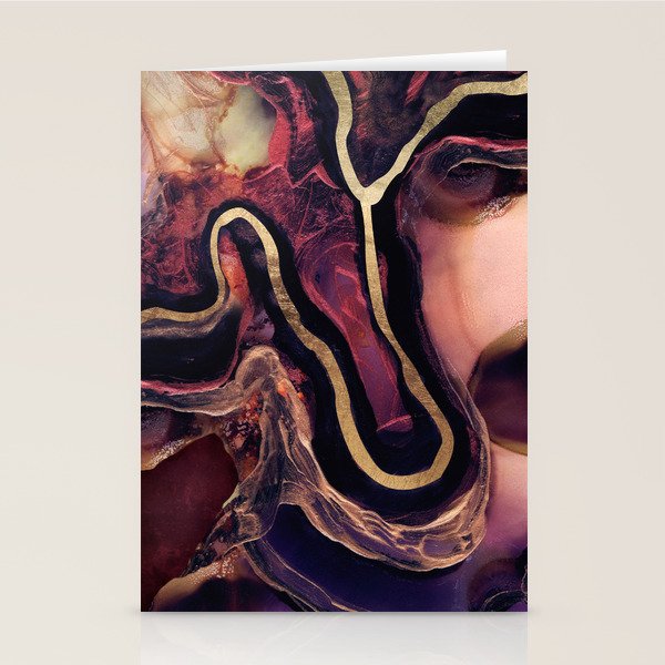 Golden River Abstract Stationery Card Gallery Image 2