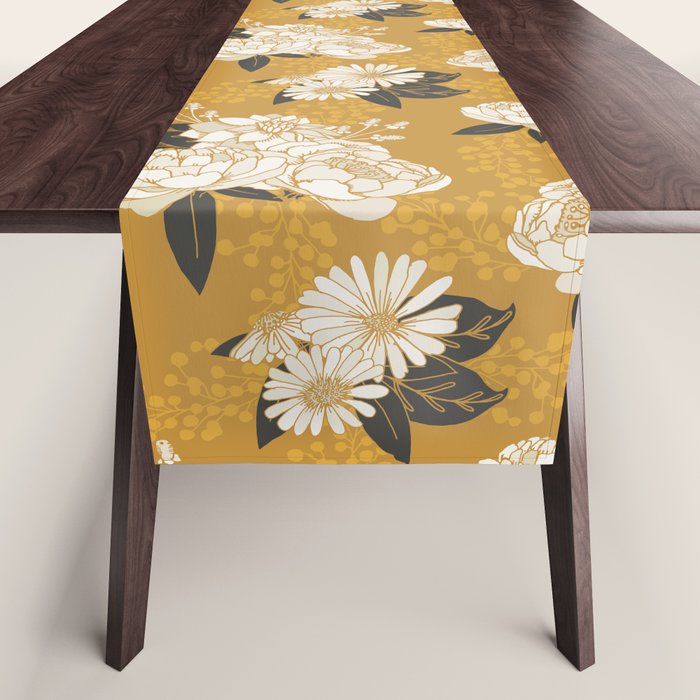 Glam Florals - Gold Table Runner Gallery Image 1