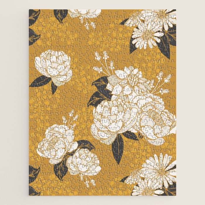 Glam Florals - Gold Jigsaw Puzzle Gallery Image 1