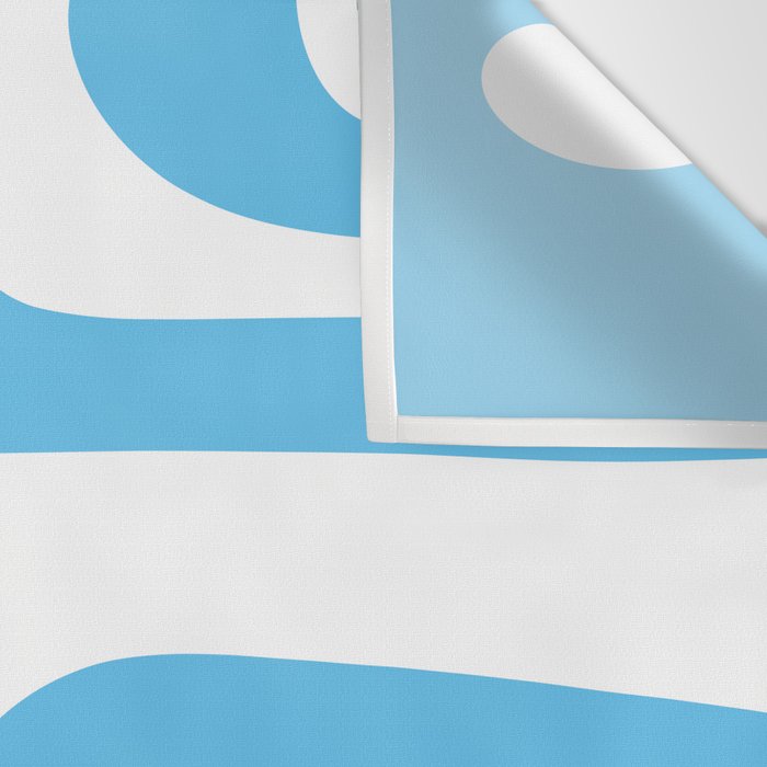 Mid Century Modern Abstract Piquet Pattern Bright Blue and White Wall Tapestry Gallery Image 3