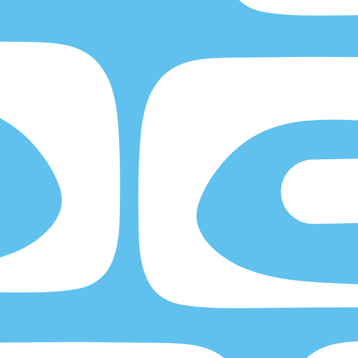 Mid Century Modern Abstract Piquet Pattern Bright Blue and White Coffee Mug Gallery Image 2