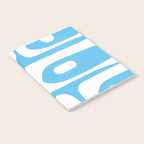 Mid Century Modern Abstract Piquet Pattern Bright Blue and White Notebook Gallery Image 2