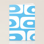Mid Century Modern Abstract Piquet Pattern Bright Blue and White Stationery Card Gallery Image 2