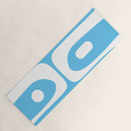 Mid Century Modern Abstract Piquet Pattern Bright Blue and White Yoga Mat Gallery Image 1