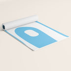 Mid Century Modern Abstract Piquet Pattern Bright Blue and White Yoga Mat Gallery Image 2
