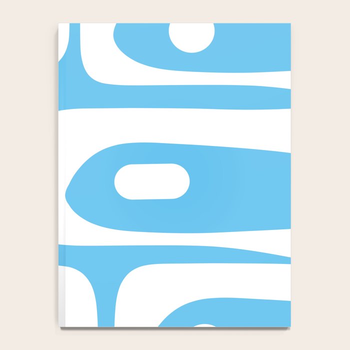 Mid Century Modern Abstract Piquet Pattern Bright Blue and White Notebook Gallery Image 4