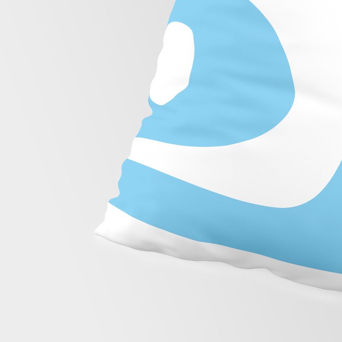 Mid Century Modern Abstract Piquet Pattern Bright Blue and White Pillow Sham Gallery Image 4