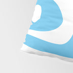 Mid Century Modern Abstract Piquet Pattern Bright Blue and White Pillow Sham Gallery Image 4
