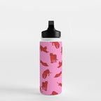 Exotic Pink + Red Wildcats Water Bottle Gallery Image 3