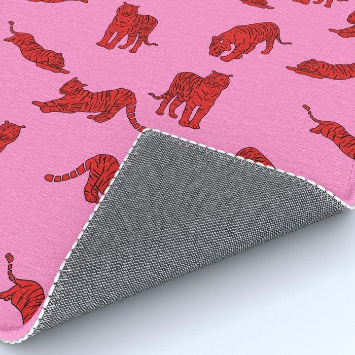 Exotic Pink + Red Wildcats Rug Gallery Image 4